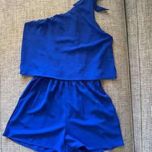 Fashion Bug Royal Blue One-Shoulder Romper